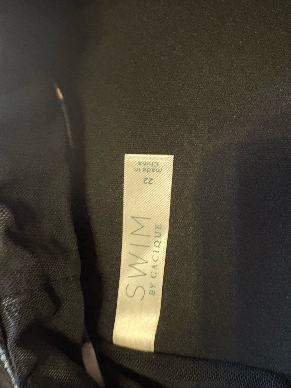 Cacique Swim Top Womens Size 22 Black White Over One Shoulder - Picture 4 of 5